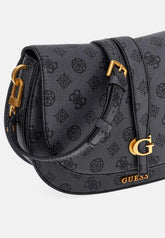 Gues* - Kuba Mini Crossbody Flap XS Logo- CHARCOAL